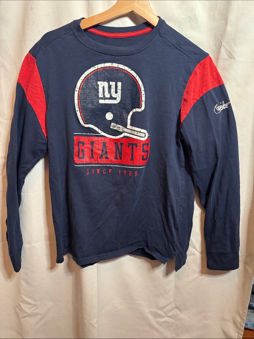 Nike Long Sleeve Tee - Navy & Red Giants Logo adult medium #30